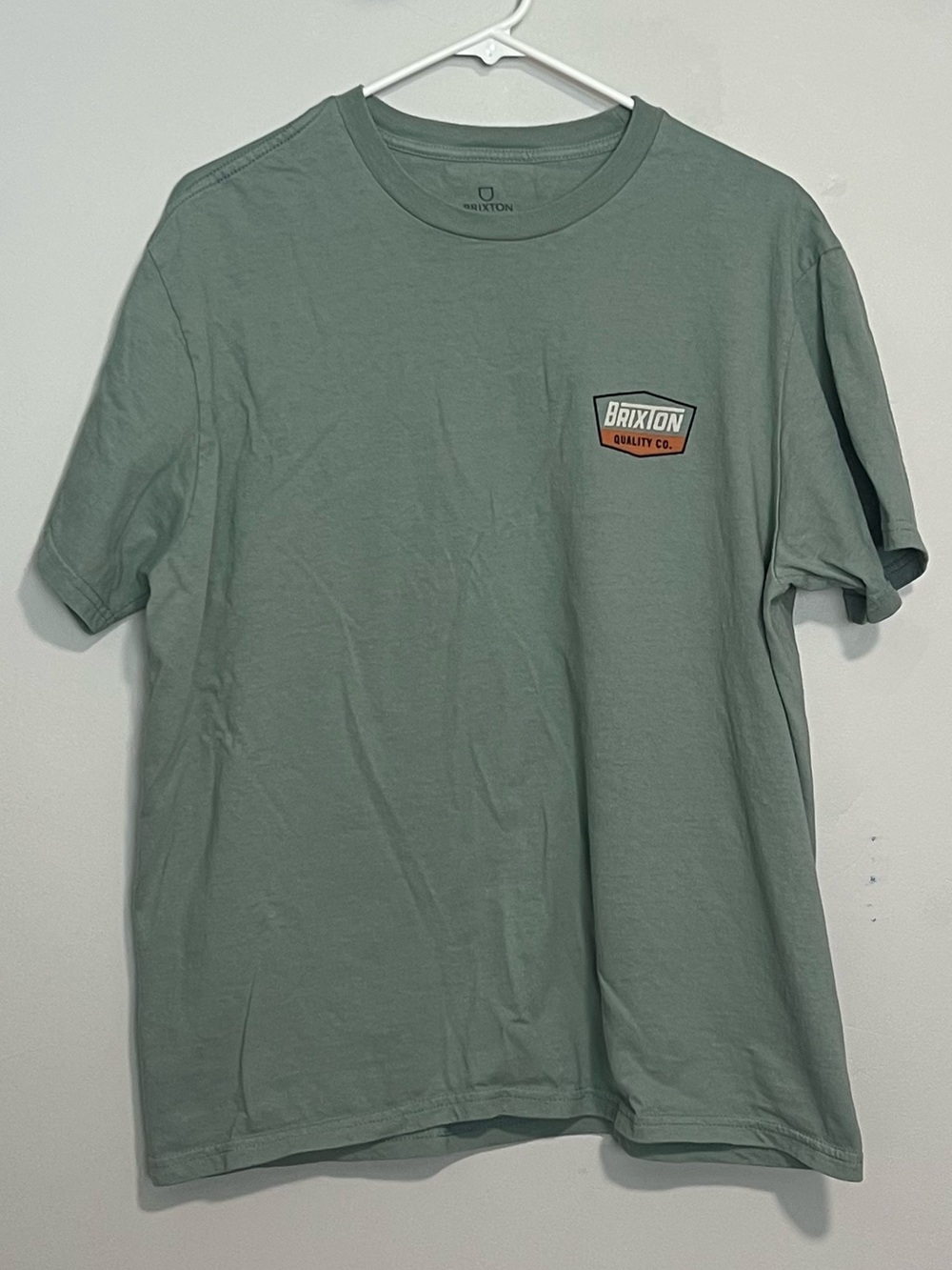 Brixton Short Sleeve Tee in Sage Green with Small Chest Patch